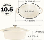 Oval Dutch Oven for Bread Baking, 4.5 Quart Non Stick Enameled Cast Iron Dutch - Image 3