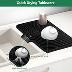 GUUKIN Dish Drying Mat, 17.7" x 11.8 " Drying Matt Kitchen Counter, Non-Slip - Image 4