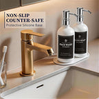 White Glass Soap Dispenser Set of 2, 16oz Hand and Dish Soap Dispenser - Image 4