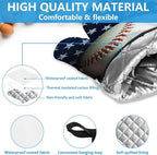 American Flag Baseball Oven Mitts and Pot Holders Sets Heat Resistant 4Pcs - Image 3