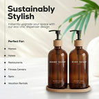 Amber Glass Hand and Dish Soap Dispenser Set by Brighter Barns - Image 2