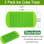 Silicone Mini Ice Cube Trays 2 Pack, 160 Small Ice Cube Molds Easy Release - Image 6