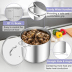 TeamFar Stainless Steel Stock Pot, 14QT Tri-ply Bottom Stockpot Large Cooking - Image 3
