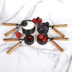 8-Piece Black Measuring Cups and Spoons Set, Stainless Steel Kitchen Measuring - Image 5