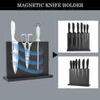 Kitchen knife set with Magnetic knife holder, 15 pieces high carbon stainless - Image 5