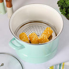 Martha Stewart Thayer 16-Quart Enamel On Steel Scratch Resistant Steamer Stock - Image 6