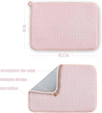 Pink Dish Drying Mats for Kitchen Counter, 2 Pack Dish Drying Mat Drying Pad - Image 3