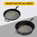 EDGING CASTING 2-in-1 Pre-Seasoned Cast Iron Dutch Oven Pot - Image 2