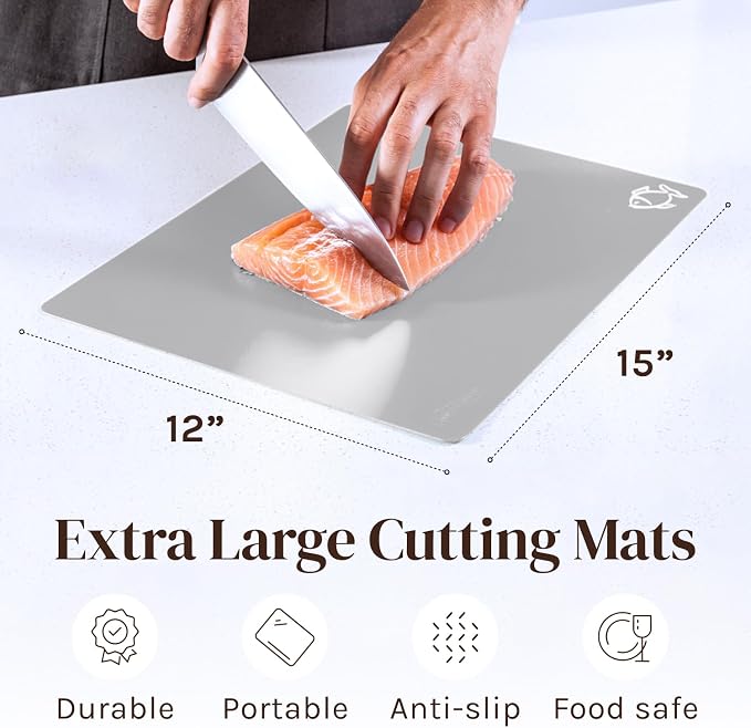 Cooler Kitchen Extra Thick Flexible Plastic Cutting Board Mats - Image 2