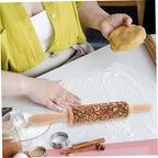 Embossed Rolling Pin for Baking Wooden Pastry Roller - Image 4