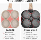 CAROTE Egg Pan Omelette Pan, 4-Cup Nonstick Granite Omelette Skillet - Image 4