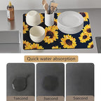 Dish Drying Mat Foldable Fall Kitchen Drying Mat Absorbent Sink Mat - Image 3