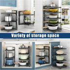 Pot Rack Organizers：CASONNIK 7-Tier Adjustable Heavy Duty Pan Organizer Rack - Image 4