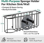 3-IN-1 Multiuse Sponge Holder for Kitchen Sink, Sponge Caddy for Scrub - Image 2