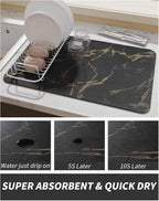 AMOAMI Coffee Mat Hide Stain Rubber Backed Absorbent Dish Drying Mat - Image 3