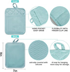 Pot Holders Yarn-Dyed Set of 3 Non Slip Silicone Kitchen Lines Heat Resistant - Image 2