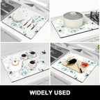 Rnivvi Dish Drying Mat for Kitchen Counter, 16 x 18" Cute Boho Theme Absorbent - Image 7