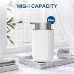 Ceramic Foaming Soap Dispenser, 12 oz Bathroom Foam Hand Soap Dispenser - Image 3