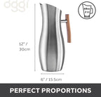 OGGI Slimline Stainless Steel Pitcher- Stainless Steel Water w/Ice Guard - Image 6