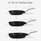 CAROTE Non Stick Frying Pan Skillet Set, Omelet Pan, Healthy Non Toxic Granite - Image 2