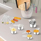 Stainless Steel Measuring Cups and Spoons Set, 6 Stainless Steel Measuring Cups - Image 2