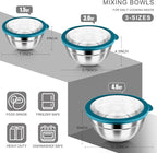 HaWare Mixing Bowls with Airtight Clear Lids, 6-Piece Stainless Steel Strong - Image 2