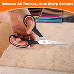 Scissors for Office School Supplies, Hnncugty 8" Scissors All Purpose Bulk Set - Image 2