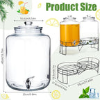 Honeydak 2 Pack 4 Gallon Glass Beverage Dispenser - Image 2
