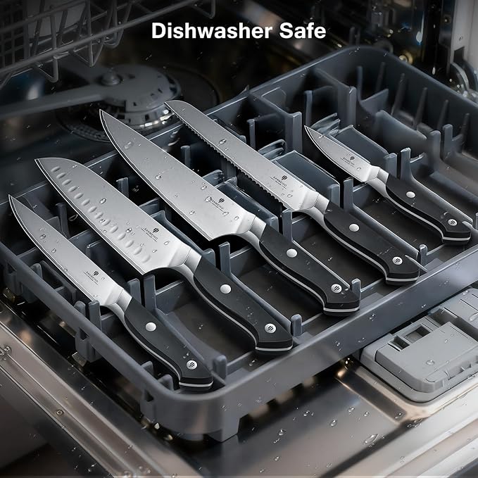 16 PCS Knife Set with Block, Japanese Kitchen Knife Set with 5 Layers High - Image 6