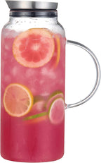 68 Ounces Glass Pitcher with Lid, Hot/Cold Water jug by Purefold