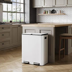 WLIVE 2 x 8 Gallon Stainless Steel Dual Trash Can, Double Trash Can Kitchen - Image 2