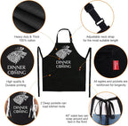 Grill Aprons for Men Women, Dinner is Coming Kitchen Chef Apron - Image 3