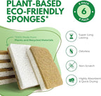 AIRNEX Biodegradable Natural Kitchen Sponges Pack of 6 - Image 2