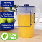 Water Pitcher with Lid 1 Gallon Pitcher, Freezer/Dishwasher Safe, BPA Free & - Image 4