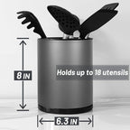 Kitchen Utensil Holder for Countertop 360° Rotating Utensil Caddy Extra Large - Image 4
