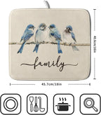 Home Blue Bird Family Dish Drying Mat - Image 2