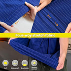 ROTANET Stripe Stretch Apron for Men Women Chef Big and Tall Large Striped - Image 4