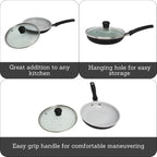 IMUSA 6.3” Gray Speckled Ceramic Mini Fry Pan - Image 2