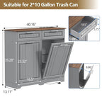 Double 10 Gallon Tilt Out Trash Can Cabinet - Image 6