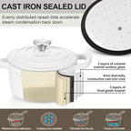 1 QT Enameled Cast Iron Saucepan, Leonyo Sauce Pan - Image 3