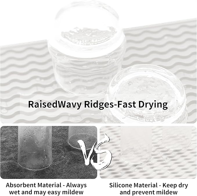 ZLR Silicone Dish Drying Mat 12" x 12" Square - Image 2