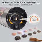 Stainless steel Electric Salt and Pepper Grinder Set, Large Capacity Automatic - Image 6