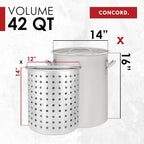 CONCORD 42 QT Stainless Steel Stock Pot w/Basket. Heavy Kettle. Cookware - Image 4