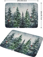 Winter Dish Drying Mat for Kitchen Counter Winter Pine Tree Dish Drying Mat - Image 2