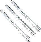 Geiserailie 3 Pcs 9.4inch Korean BBQ Tongs Stainless Steel Kitchen Tweezers by Geiserailie