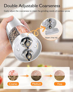 Electric Salt and Pepper Grinder Set, 2 in 1 Dual Bins USB Rechargeable - Image 3