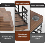 Wican Guest Towel Holder Tray for Bathroom, Oak and Iron Napkins Holder for - Image 4