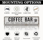 Coffee Bar Open Daily Sign, Retro Metal Tin Sign, Rustic Farmhouse Wall Decor - Image 3