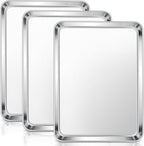 E-far Baking Sheets Set of 3, 16” x12” x 1” Stainless Steel Cookie Sheets Pans by E-far