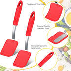 Silicone Cookie Spatula Turner 2 Pack Mini Brownie Spatula Flexible Kitchen - Image 3